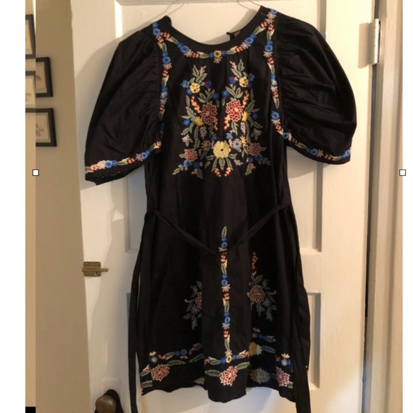 Free People Black Floral Mini Summer Dress - Picture 3 of 3